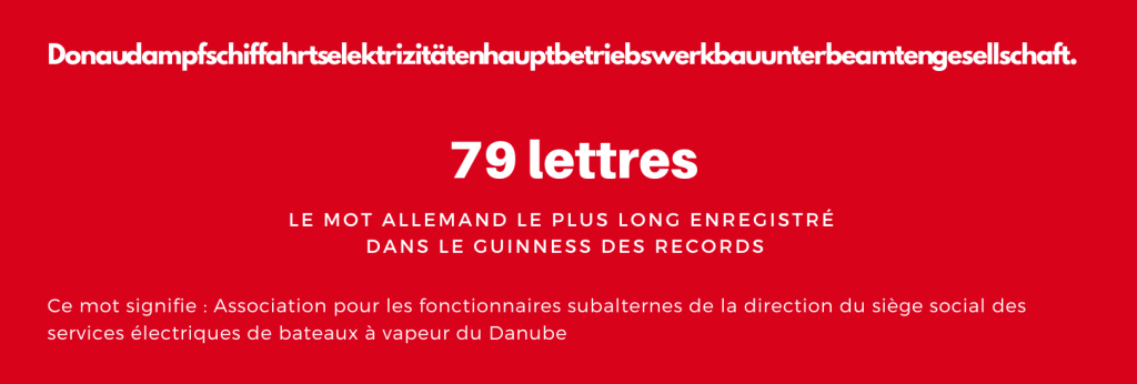 Mot le plus long en allemand - Guiness des records